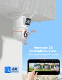 Hiseeu 【Dual Lens+8X Digital Zoom】 3MP Dual Lens PTZ WiFi Security Camera Outdoor, 2.4G/5G WiFi CCTV Home Surveillance Camera Outdoor, Color Night Vision, Auto Tracking Alarm Sound Light 2-Way Audio - 4