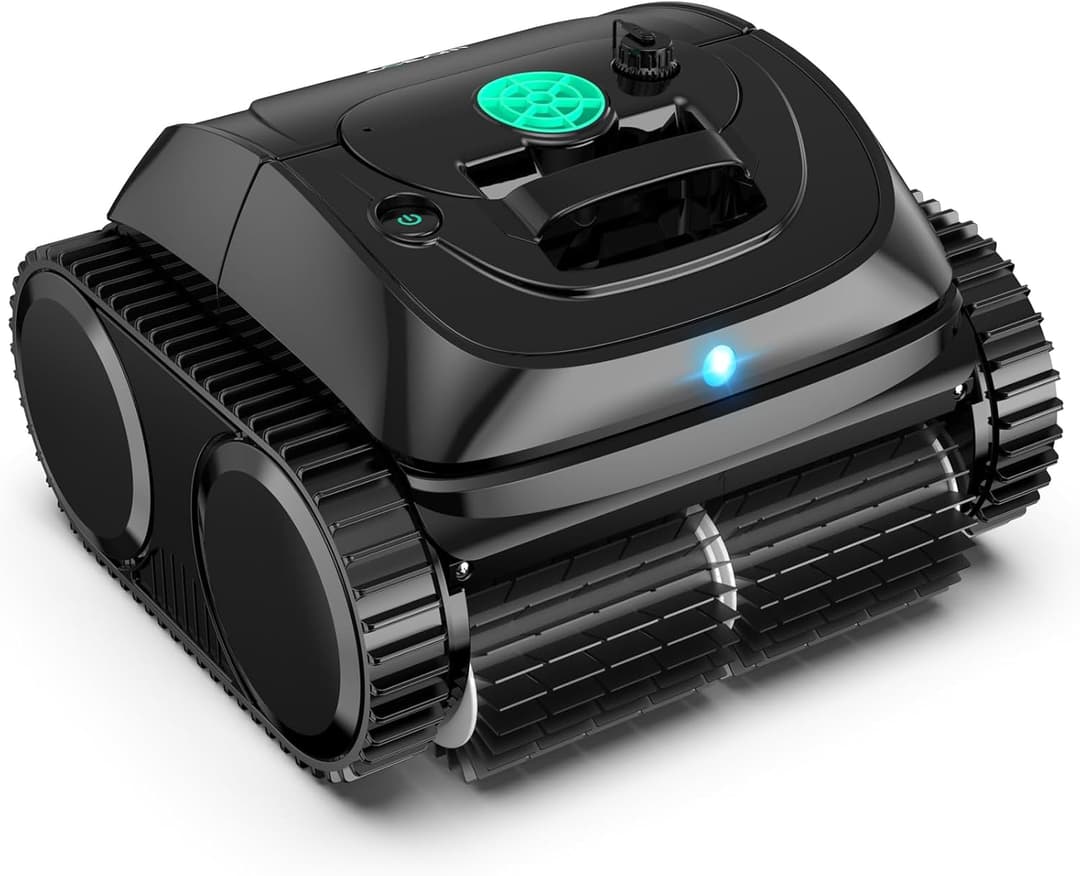 WYBOT (2025 Upgrade) C1-01 Pool Robot Walls and Background, for In-Ground & Ground Pools, 150min Autonomy, 4-in-1 Cleaning (150 m²), Smart Navigation & App, Ink Black