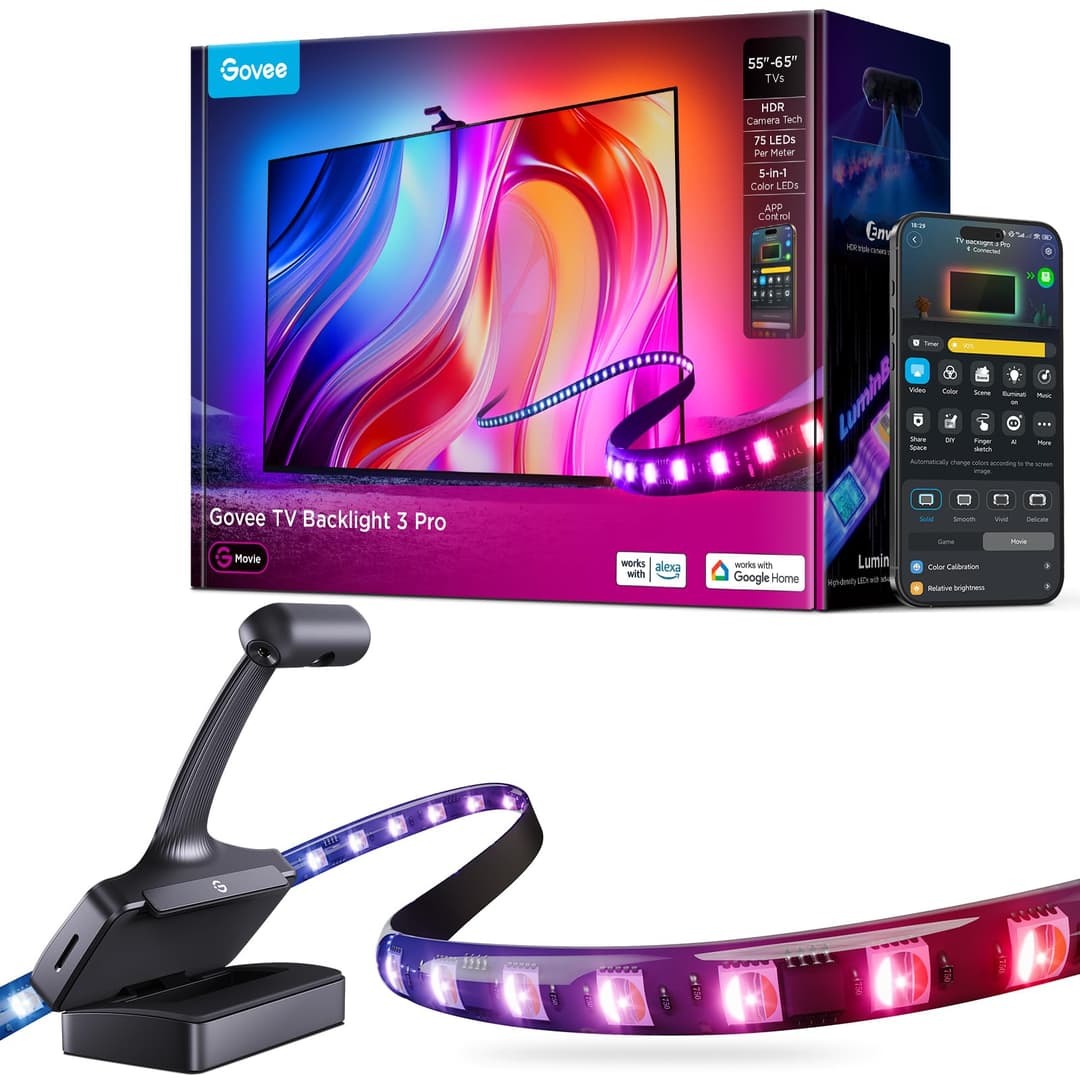 Govee Rétroéclairage TV 3 Pro avec Triple Caméra HDR, 5 e…