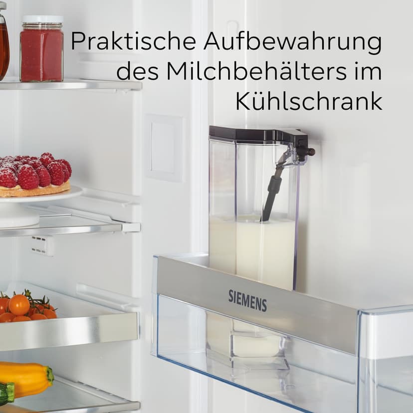 Siemens Fully Automatic Coffee Machine, EQ500 Integral, 10 Specialities, 2 Cups Simultaneously, Water Tank 1.9 L, Includes Brita Water Filter, Daylight Silver/Piano Lacquer Black - 4