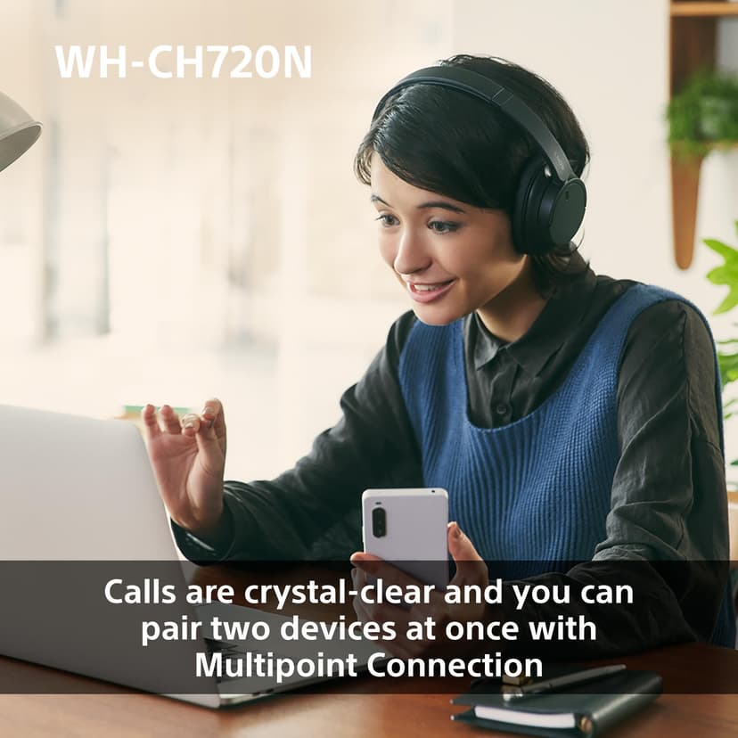 Sony WH-CH720N Wireless Bluetooth Noise Cancelling Over-Ear Headphones, Sound, Ambient Sound Mode, Lightweight Design, up to 50 hr battery life, iOS & Android - Pink - 6