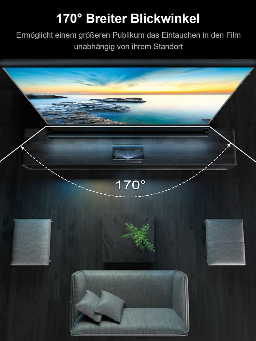 Écran de projection motorisé AWOL VISION 120" ALR Floor Rising pour projecteur à ultra courte focale, écran sur pied pour home cinéma, Ultra HD 4K/8K, rejet de lumière ambiante à 95% 3D actif-ALR-F220 - 6