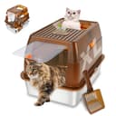 Bartuke Stainless Steel Cat Litter Box with Lid, Enclosed Litter Box for Big Cats, High Sided Metal Litter Pan with Scoop, Odors Control, Anti-Urine Leakage, Easy Cleaning (23.6''x15.8''x15.8'') - 1
