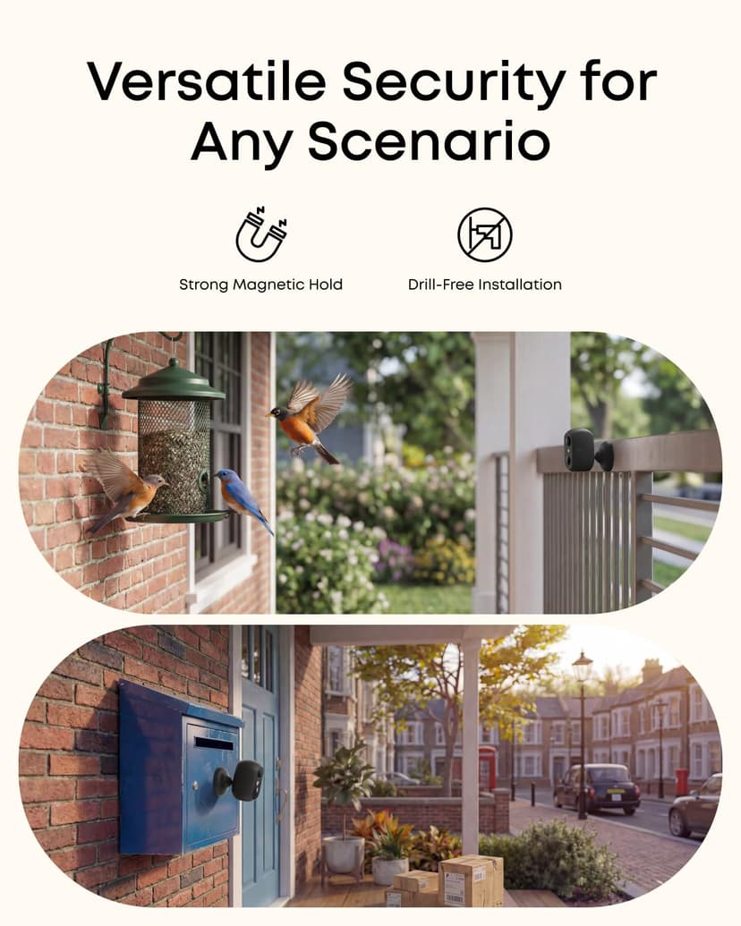 eufy Security eufyCam C35 Caméra de sécurité sans Fil, extérieur et intérieur, Support magnétique, Vision Nocturne en Couleur, Stockage sur Appareil sans abonnement, IP67, Prend en Charge Le Panneau - 3