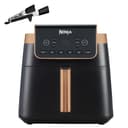 Ninja Air Fryer MAX PRO, 6,2 L, Grand tiroir, rôtir, cuire au four, frire sans huile, familial, antiadhésif, panier/plaque croustillante compatibles lave-vaisselle, pinces, noir/cuivre, AF180EUCP - 1