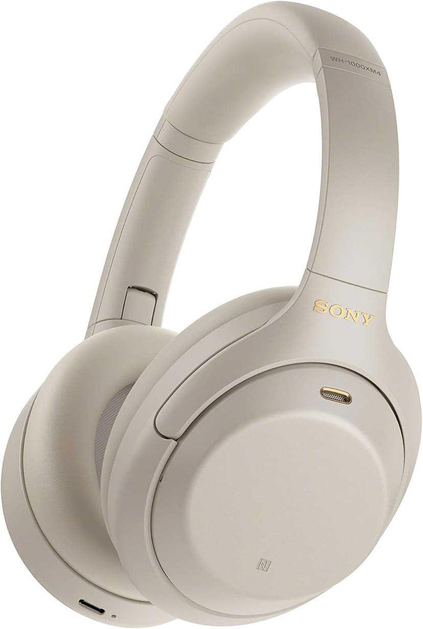 Sony WH-1000XM4 Noise Cancelling Wireless Headphones - 30 hours battery life - Over Ear style - Optimised for Alexa and the Google Assistant - with built-in mic for phone calls - Silver - 1