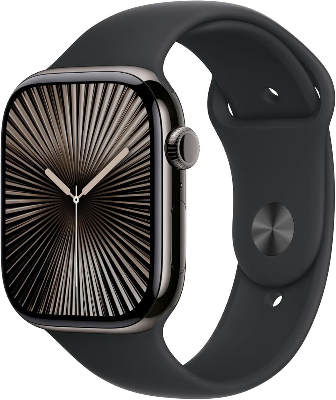 Apple Watch Series 10 GPS + Cellular 46mm Boîtier en Titane Ardoise avec Bracelet Sport Noir M L