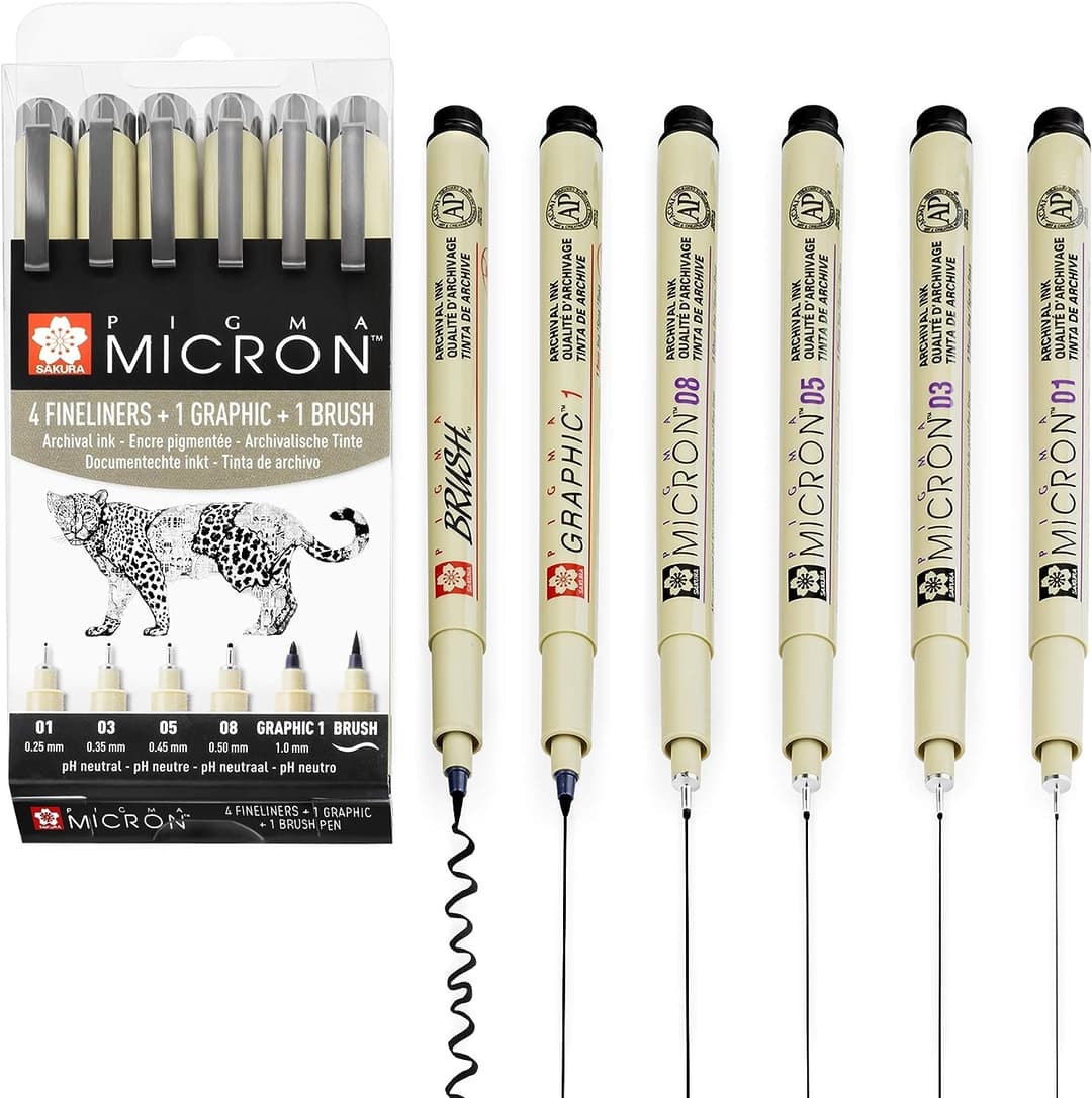 SAKURA Pigma Micron - Fineliner Pigment Pens - 01/03/05/0…