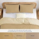 Twinzen Housse De Couette 200x200 cm Réversible, avec 2 Taie Oreiller 65x65 cm, Beige/Sable - Parure de Lit 200x200 en Microfibre - Oeko-Tex - 5
