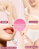 Rasierer Damen,3-In-1 Intimrasierer für Frauen,Gesichtshaarentferner für Frauen,Damenrasierer Elektrisch für Beine, Arme, Achseln und Bikinizone,Wiederaufladbarer Ipx7 Wasserdicht Trimmer Damen, Rosa - 3