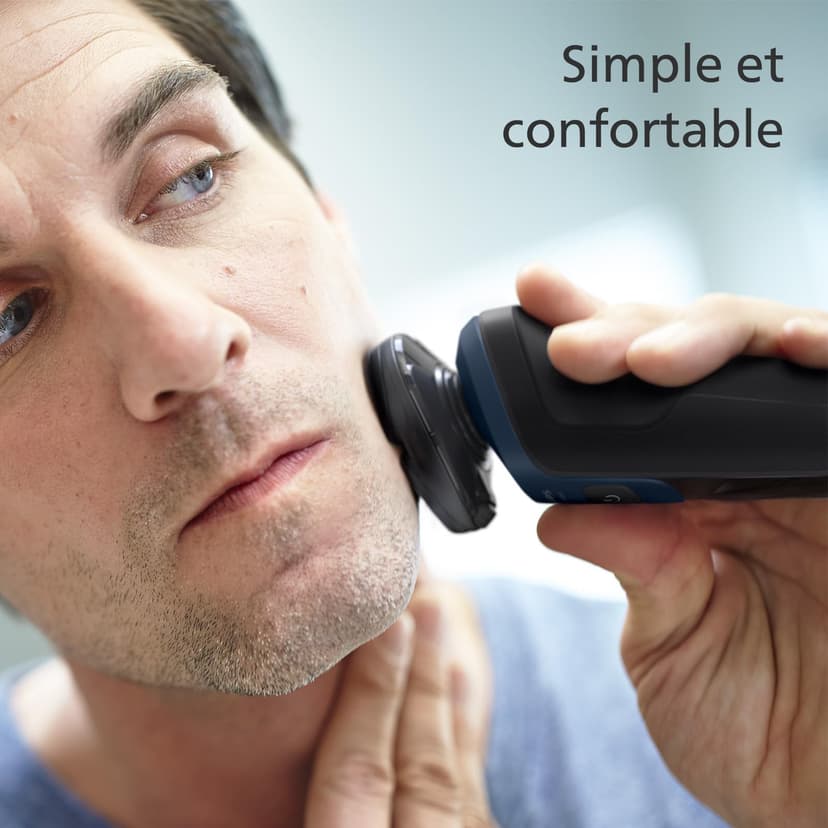 Philips Shaver Series 5000 - Wet & Dry Electric Men's Shaver in Metallic Blue with Precision Trimmer and Soft Pouch Travel Case (Model S5465/18) - 5