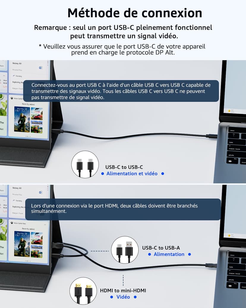 Yodoit Portable Monitor 15.6" FHD 1920x1080P IPS Second External Display Laptop Screen Extender | USB-C & HDMI Connectivity, Built-in Speakers, with Smart Cover, for Laptop, PC, Mac, PS3/4/5, Xbox - 4