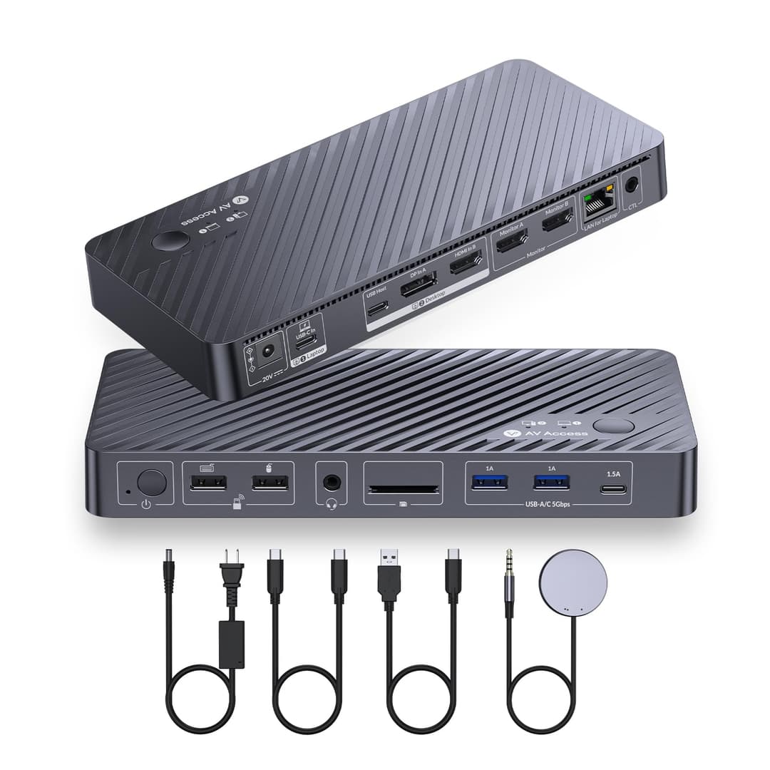 AV Access Docking Station Dual Monitor for Laptop & Deskt…