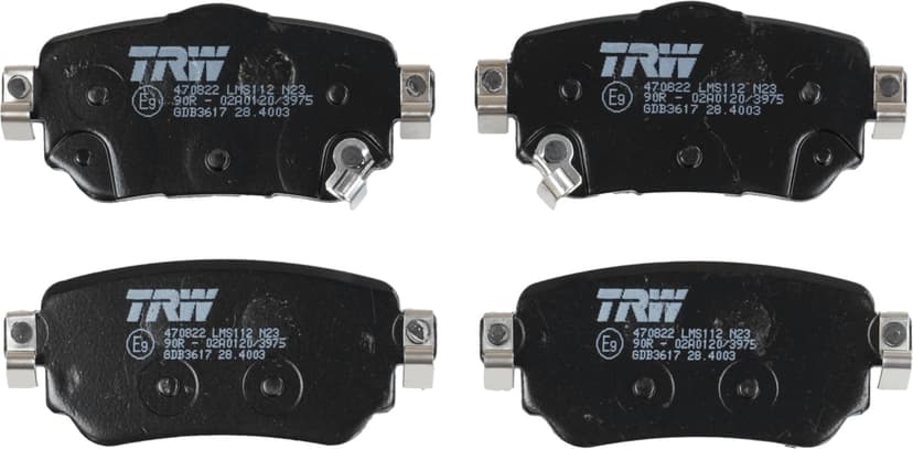 TRW GDB3617 Brake Pad Set of 4 for Nissan Kicks II (J11, J11_) 2013 - Rear Axle and other vehicles - 2