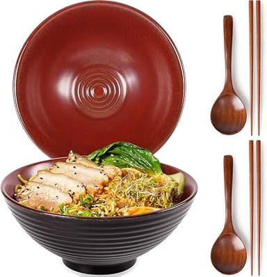 NUTRIUPS 1200ml Ceramic Ramen Bowl Set of 2 Noodle Bowls …