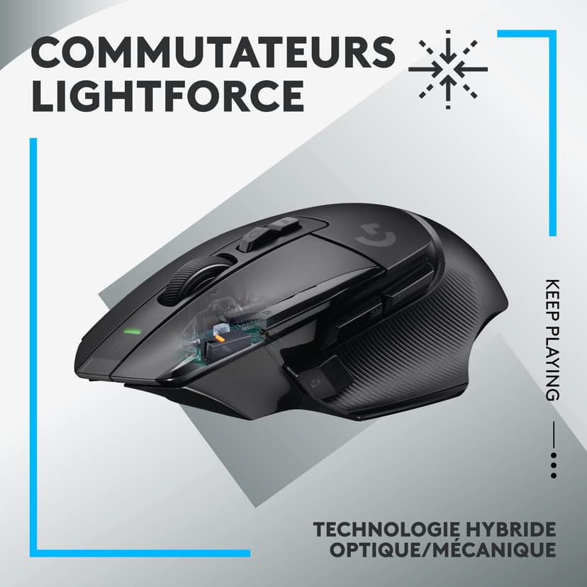 Logitech G G502 X LIGHTSPEED Wireless Gaming Mouse - Optical mouse with LIGHTFORCE hybrid optical-mechanical switches, HERO 25K gaming sensor, compatible with PC - macOS/Windows - Black - 2