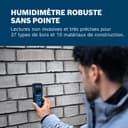 Humidimètre GMM 1-15 Bosch Professional à broches (non invasif, mesure 37 essences de bois et 10 matériaux de construction, indice de protection IP65, 2 piles AA, housse) - 3
