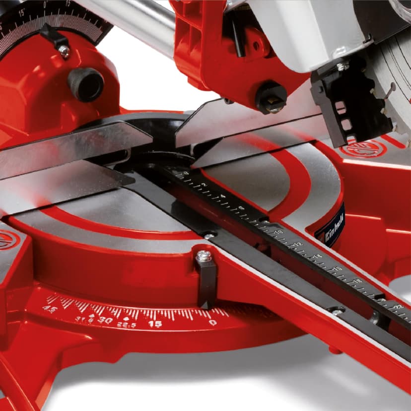 Einhell Dual Bevel Sliding Mitre Saw 1800W, +/-45° Mitre, +/-47° Bevel Saw with 48T Blade for Cutting Wood, Dust Extraction, Laser, Suitable for Materials Such as Wood, Coated Boards or Plastic - 6