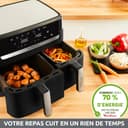 Moulinex Friteuse sans huile, Capacité 8,3 L, Jusqu'à 8 personnes, 7 programmes automatiques, Ecran tactile digital, Économie d'énergie, Air Fryer, Application dédiée, Easy Fry Dual EZ901820 - 6