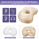 Ear Piercing Pillow for Side Sleepers with Orthopedic Support, Ear Hole Pain Relief Removable Cover 12x19 Inch for Pierced Ears - 5