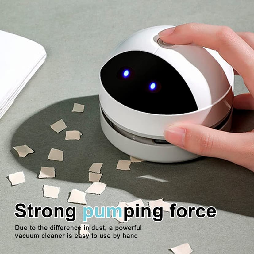 Sporgo Mini Table Vacuum Cleaner: Portable Wireless Mini Vacuum Cleaner, USB Rechargeable Table Vacuum Cleaner, High Suction Power Mini Table Vacuum Cleaner Desk for Deskto Cleaning Crumbs, Household, - 2
