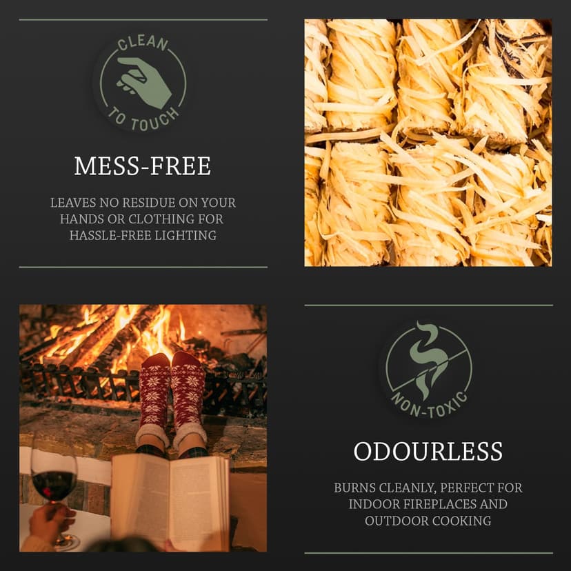 Log Barn Natural Firelighters (Box of 500). Natural Fire Lighters for Wood Burners, Pizza Ovens, Open Fires. BBQ Lighters, Fire Starters for Log Burners – Genuine Log Barn Fire Wood & Eco Firelighters - 4