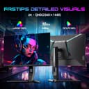 Minifire 27 inch WQHD 240Hz Gaming Monitor 1440P-1ms AMD FreeSync 丨DCI-P3 98% 丨Fast IPS丨Loudspeaker丨HDR10 丨2×DP1.4丨2×HDMI丨Height adjustable vertical/horizontal rotatable Gaming PC Monitor - 2