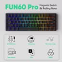MONSGEEK FUN60 Pro Rapid Trigger Gaming Keyboard, 16K Scan Rate SP Magnetic Switch HE Keyboard Wired keyboard 60% Black Shine-Through (Glare Magnetic Switch) - 2