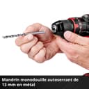 Einhell Perceuse-visseuse à percussion sans fil TE-CD 18/44 Li-i (1 x 2,5 Ah) Power X-Change (18 V, 44 Nm, perçage à percussion, mandrin métallique 13 mm, 2 vitesses, avec batterie 2,5 Ah et chargeur) - 7