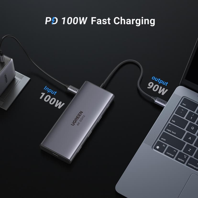 UGREEN Revodok USB C Hub, 9-in-1 Dock with 4K@60Hz HDMI, 10Gbps USB-C & USB-A Data Ports, 100W PD, Ethernet SD/TF Card Slots for MacBook Air M1/M2, iPad Pro, Surface, XPS, ThinkPad Space Grey (15532) - 5