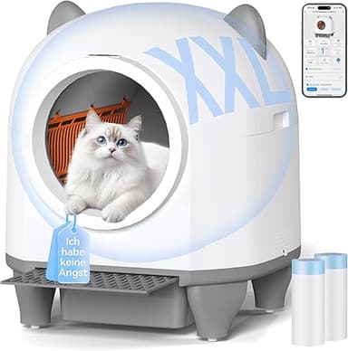 Devoko Self-Cleaning Pet Litter Box with Cute Cat Ears, A…