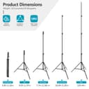 Neewer Heavy Duty Light Stand, Metal 13ft/4m Adjustable Photography Tripod C Stand with Spring Cushion 1/4" Screw for Studio LED Continuous Light Background Flash Strobe, Max Load: 22lb/10kg, Black - 2