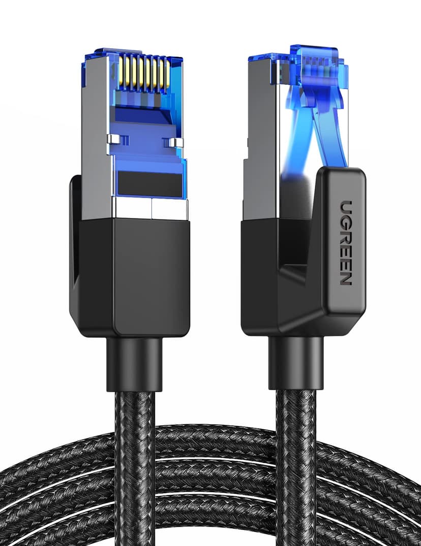 UGREEN CAT 8 Ethernet Cable High-Speed 40Gbps 2000MHz Ethernet Cable Braided RJ45 LAN Gigabit Network F/FTP POE Compatible with Xbox One Switch PS5 PS4 WiFi Extender Router Modem Patch Panel (10M) - 1