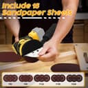 Roadtime Ponceuse Excentrique pour DeWalt 18V Battery (San Batteries),125 mm Ponceuse Orbitale aléatoire sans fil, 3 vitesses 7000-11000pm avec récipient de capture de poussière et 15 papier de verre - 3