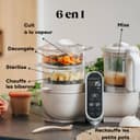 Babymoov Nutribaby(+), 6-in-1 Multifunctional Baby Food Steamer Mixer, Large Capacity 2.2L, Small Baby Pots, Ideal Food Diversification, Mineral Beige - 3