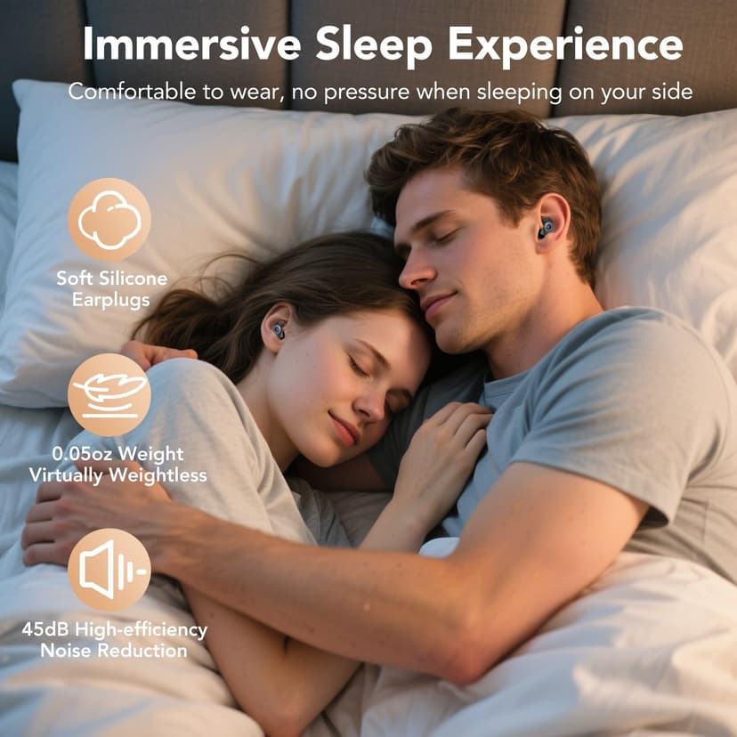 Bouchon D'oreille Pour Dormir, Anti-Bruit 45 dB, Bouchons Réutilisables en Silicone Souple et Ergonomiques, 4 Tailles (XS/S/M/L), Adaptés Pour Dormir/Voyager/Se Concentrer/Concert - 4