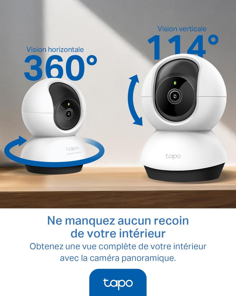 Tapo 2.5K(4MP) Caméra de Surveillance WiFi intérieure 360°, Détection Humaine AI Suivi Intelligent, Sirène et détection de Mouvement, Audio bidirectionnel, Compatible Alexa pour Bébé/Animaux C220 - 7
