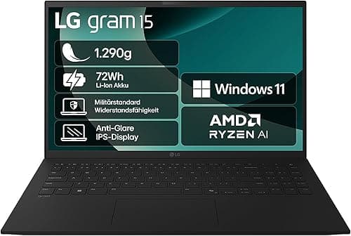 LG gram 15 15Z80T-G.AU75G (15,6 Zoll) IPS Notebook, AMD R…