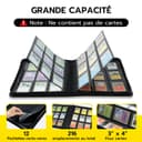 Tolesum Toploader Album pour cartes à collectionner 216, 9 compartiments, 10 pcs 35PT, Classeur pour TCG, cartes MTG, motif vague noire - 4