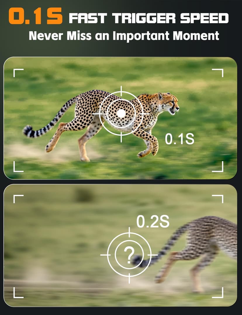 Caméra de Chasse Solaire, 60MP 4K WiFi Camera Chasse avec 5200mAh Batterie Rechargeable, 850nm LED Camera Infrarouge Vision Nocturne Animaux Caméra, Grand Angle 100°, Etanche IP66 avec Carte 32GB - 6