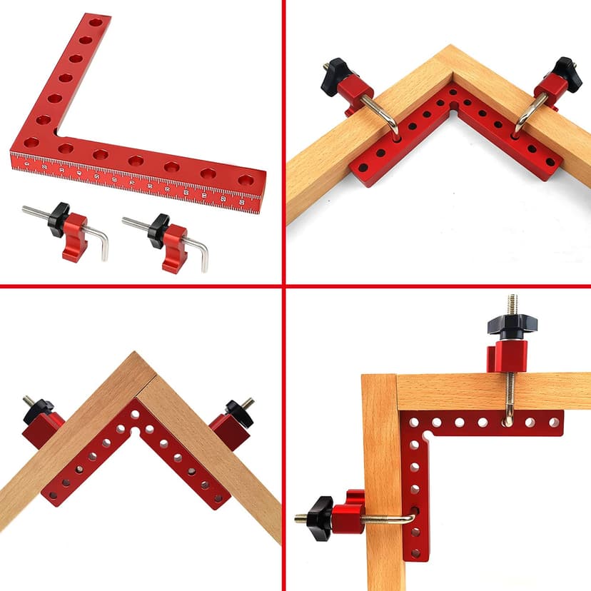 90 Degree Right Angle Positioning Clamp, Aluminum Alloy Right Angle Square Clamps 14 cm/5.5 inch Professional Woodworking Tools Carpentry Equipment for Picture Frames Cabinet Drawers - 4 Sets - 8