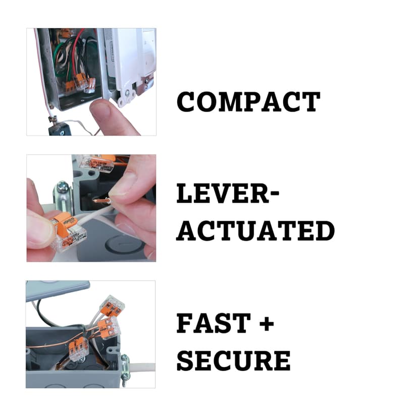 WAGO 221�XP-412�Connection Clamp 2�Conductors with Levers Small 0.2���4�mm� Transparent Design, Pack of 1 - 7