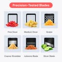 Fullstar Vegetable Chopper & Mandoline Slicer - Julienne Cutter Dicer Grater for Food Veg Onion Cucumber Tomato Salad Potato Cheese - Kitchen Gadgets & Accessories (Compact 6-in-1, White) - 4