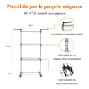 Amazon Basics Séchoir à Linge Intérieur, à Ailes Pliables, à 4 Niveaux, 72,9 à 126 x 64 x 173 cm (L x L x H), Argenté, pour Vêtements - 3