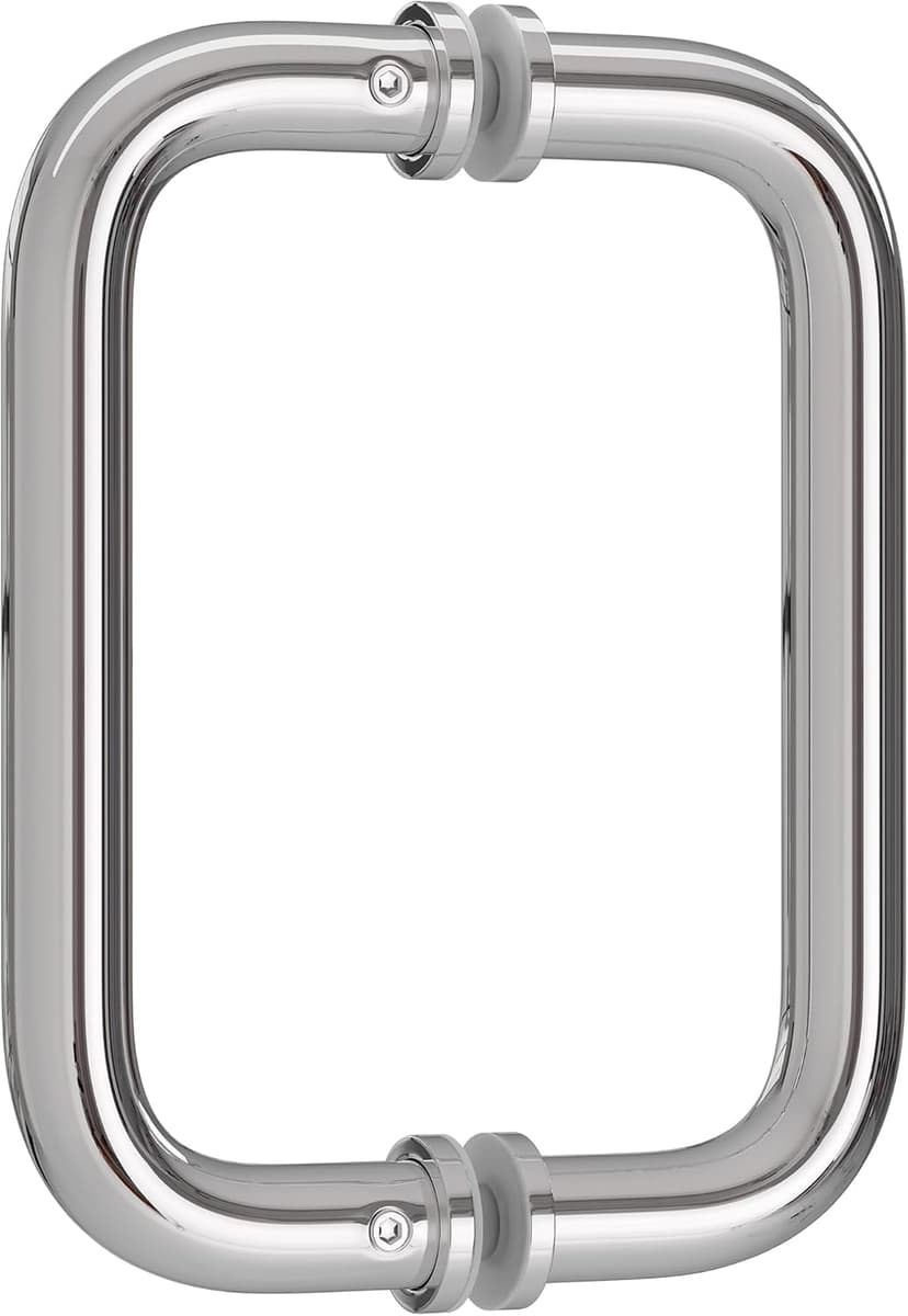 1 set Poignée de porte de douche en verre, poignée coulissante en inox double face,noir,distance entre trous : 203 mm, pour verre sans cadre de 8-12 mm, idéale pour salle de bain, cuisine et hôtel. - 1