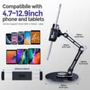 Lucrave Tablet Stand Holder for iPad, Adjustable with 360 Rotating Base for Desk, Aluminum Tablet Stand with 11" Arm Compatible with iPad Air/Mini, 10.2/9.7, Pro 11/13 and More, Black - 5