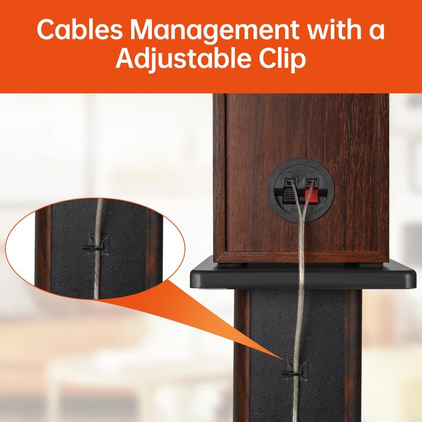 OUUTMEE Support pour enceintes en bois de 60 cm (24 pouces) – Supports HiFi robustes pour home cinéma, support universel pour enceintes à poser pour étagères avec design remplissable de sable (lot de - 6