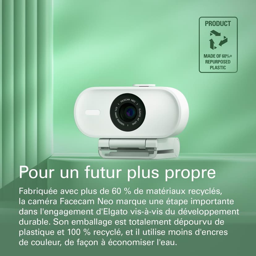 Elgato Facecam Neo – Full HD Webcam with Easy-Slide Privacy Shutter, Light Correction, For Video Calls, Streaming, Teams/Zoom/Slack/OBS/Twitch/Youtube, and more – USB-C/Plug & Play on PC/Laptop/Mac - 9