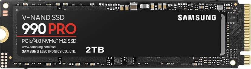 Samsung SSD 990 Pro NVMe M.2 Pcle 4.0, SSD Interne, Capacité 2 To, Vitesse de lecture jusqu'à 7 450 Mo/s, Gestion Intelligente de la Chaleur avec Revêtement en Nickel, MZ-V9P2T0BW - 1