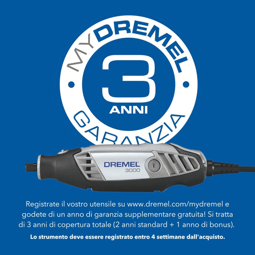 Dremel 3000 Outil Rotatif Multifonction 130W avec 1 Adaptation 25 Accessoires, Vitesse Variable 10000-33000 tr/min pour Découper, Poncer, Percer, Nettoyer, Sculpter, Polir, Graver, Meuler - 8